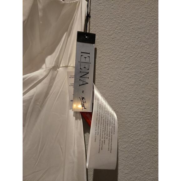 Mac Duggal Ivory One Shoulder Hi Low Dress Women's 6 Formal Wedding White Party - Picture 8 of 12